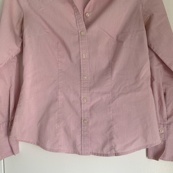 Ann Taylor Button Down Long Sleeve Pink/Red Top 0 - Picture 8 of 12